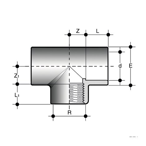 TE 90º MIXTA TIFV Ø 110-4