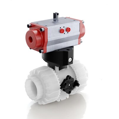 VKDOAF/CP DA - Válvula de bola de accionamiento neumático DUAL BLOCK® DN 10:50