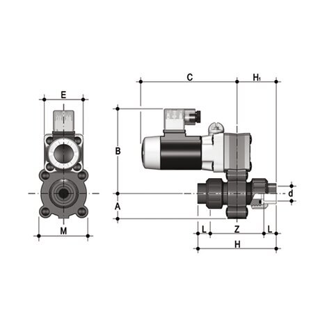 S22FV - 110V AC - electroválvula de dos vías con desmontaje radial