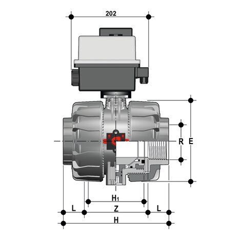 VKDNV/CE 24 V AC/DC - DUAL BLOCK® Válvula de bola de 2 vías de accionamiento eléctrico DN 65:100