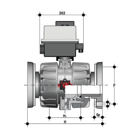 VKDOC/CE - VKDOAC/CE 24 V AC/DC - DUAL BLOCK® Válvula de bola de accionamiento eléctrico de 2 vías DN 65:100