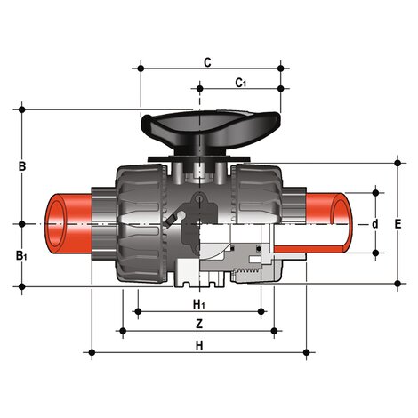 VKRIF/SF - Válvula de bola de control DUAL BLOCK® DN 10:50