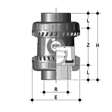 SSEFV/PTFE - Válvula antirretorno de muelle Easyfit DN 10:50