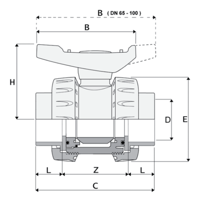 3V724 - Parte superior de válvula de bola redonda