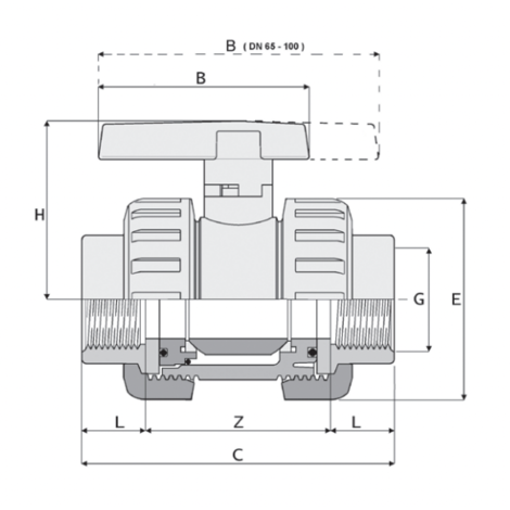 1V301 - Válvula de bola de simple efecto