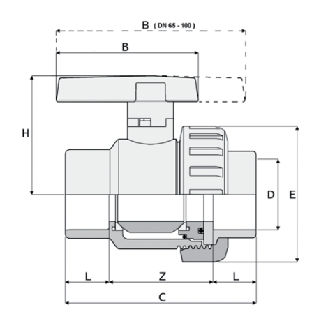 1V302 - Válvula de bola de simple efecto
