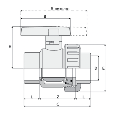 3V302 - Válvula de bola de simple efecto