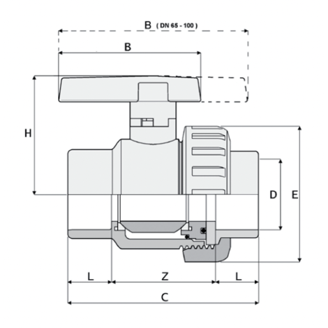 3V302 - Válvula de bola de simple efecto