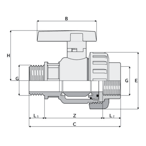 1V303 - Válvula de bola de simple efecto