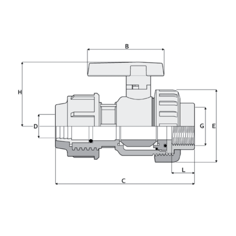 1V305 - Válvula de bola de simple efecto
