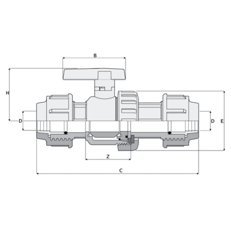 1V335 - Válvula de bola de simple efecto