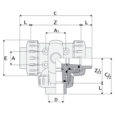 3V930 - Válvula de bola redonda triple