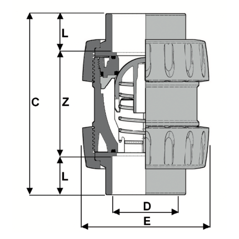 1V230 - Válvula antirretorno de muelle y pistón bonete