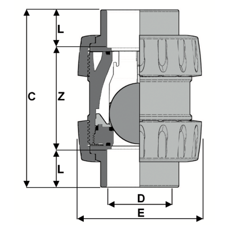 1V210 - Válvula de fondo esférico DN 10:100