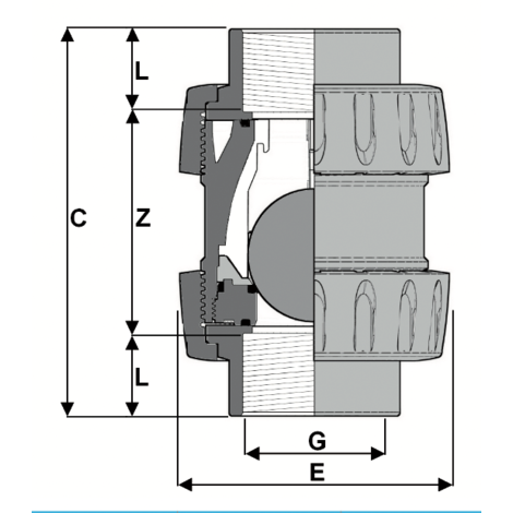 1V211 - Válvula de fondo esférico DN 10:100