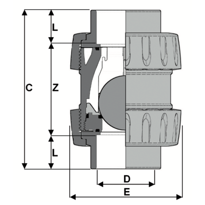 3V210 - Válvula de fondo esférico DN 10:100