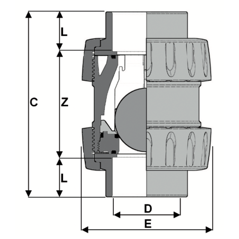 3V230 - Válvula antirretorno de muelle y pistón doble DN 10:100