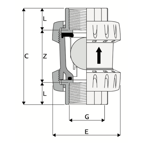 1V211 - Válvula de fondo esférico DN 10:100