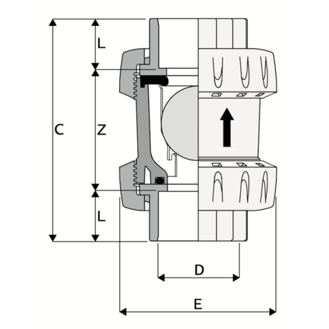3V230 - Válvula antirretorno de muelle y pistón doble DN 10:100