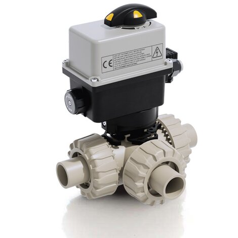 LKDDM/CE 90-240 V AC - DUAL BLOCK® Válvula de bola de 3 vías de accionamiento eléctrico DN 10:50