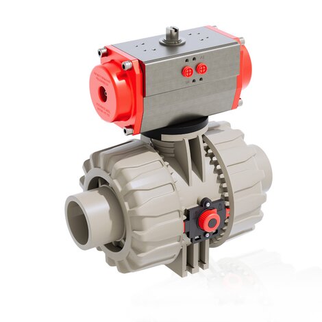 VKDDM/CP DA - Válvula de bola de accionamiento neumático de 2 vías DUAL BLOCK® DN 65:100