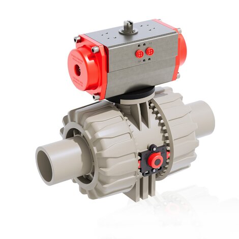 VKDBM/CP NC - Válvula de bola de 2 vías DUAL BLOCK® de accionamiento neumático DN 65:100