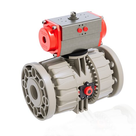 VKDOM/CP DA - Válvula de bola de accionamiento neumático de 2 vías DUAL BLOCK® DN 65:100