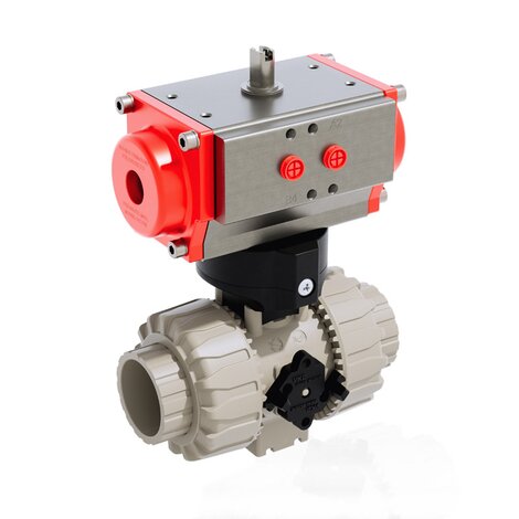 VKDIM/CP NC - Válvula de bola de accionamiento neumático DUAL BLOCK® DN 10:50