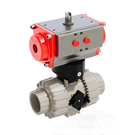 VKDFM/CP NO - Válvula de bola de accionamiento neumático DUAL BLOCK® DN 10:50