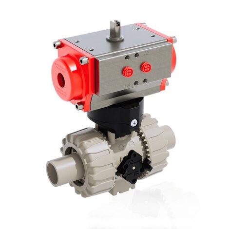 VKDDM/CP NC - Válvula de bola de accionamiento neumático DUAL BLOCK® DN 10:50