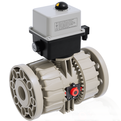 VKDOM - VKDOAM /CE 24 V AC/DC - Válvula de bola DUAL BLOCK® de 2 vías y accionamiento eléctrico DN 65:100