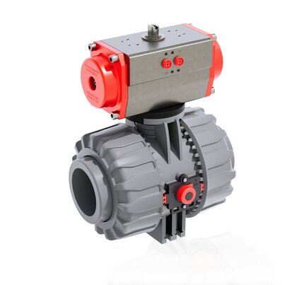 VKDAC/CP DA - Válvula de bola de accionamiento neumático de 2 vías DUAL BLOCK® DN 65:100