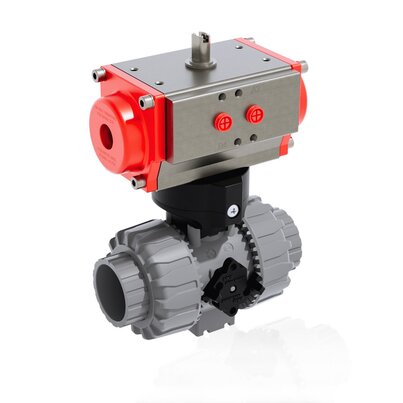 VKDIC/CP NC - Válvula de bola de accionamiento neumático de 2 vías DUAL BLOCK® DN 10:50