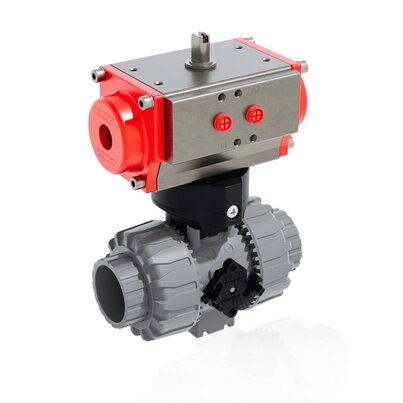 VKDIC/CP NO - Válvula de bola de 2 vías DUAL BLOCK® de accionamiento neumático DN 10:50