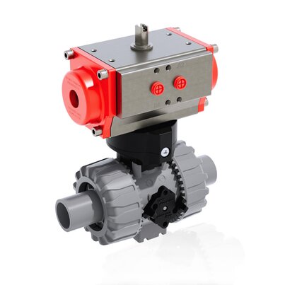 VKDDC/CP NC - Válvula de bola de accionamiento neumático de 2 vías DUAL BLOCK® DN 10:50
