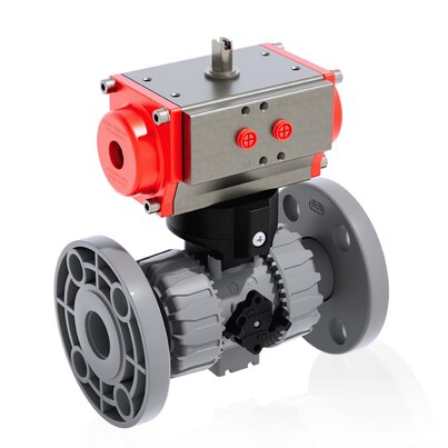 VKDOC/CP DA - Válvula de bola de 2 vías DUAL BLOCK® de accionamiento neumático DN 10:50