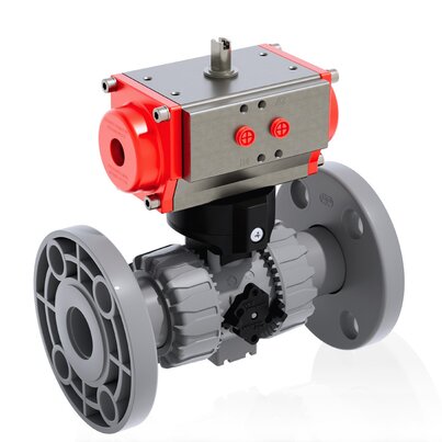 VKDOAC/CP NC - Válvula de bola de accionamiento neumático de 2 vías DUAL BLOCK® DN 10:50