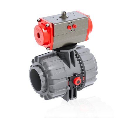 VKDIC/CP NC - Válvula de bola de accionamiento neumático de 2 vías DUAL BLOCK® DN 65:100