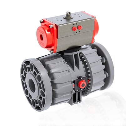 VKDOC - VKDOAC /CP NO - Válvula de bola de accionamiento neumático de 2 vías DUAL BLOCK® DN 65:100