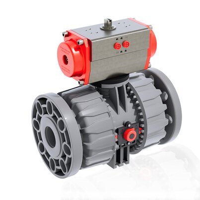 VKDOC - VKDOAC /CP NC - Válvula de bola de accionamiento neumático de 2 vías DUAL BLOCK® DN 65:100