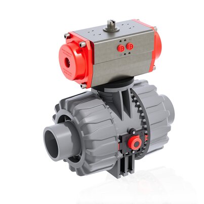 VKDDC/CP NC - Válvula de bola de accionamiento neumático de 2 vías DUAL BLOCK® DN 65:100