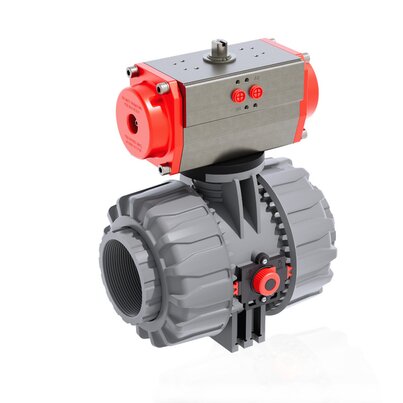 VKDNC/CP NC - Válvula de bola de accionamiento neumático de 2 vías DUAL BLOCK® DN 65:100