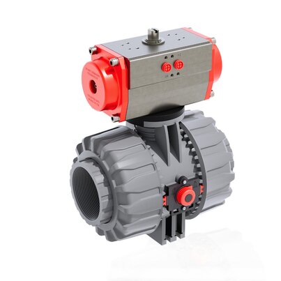 VKDNC/CP DA - Válvula de bola de 2 vías DUAL BLOCK® de accionamiento neumático DN 65:100