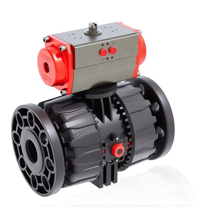VKDOV - VKDOAV /CP DA - Válvula de bola de accionamiento neumático de 2 vías DUAL BLOCK® DN 65:100