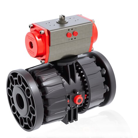 VKDOV - VKDOAV /CP NO - Válvula de bola de accionamiento neumático de 2 vías DUAL BLOCK® DN 65:100