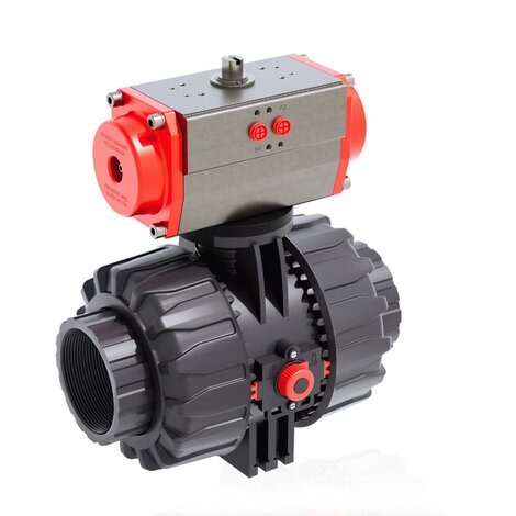 VKDGV/CP NC - Válvula de bola de accionamiento neumático de 2 vías DUAL BLOCK® DN 65:100