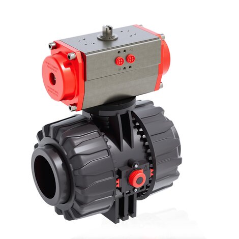 VKDAV/CP DA - Válvula de bola de 2 vías DUAL BLOCK® de accionamiento neumático DN 65:100