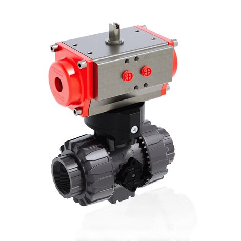 VKDGV/CP NC - Válvula de bola DUAL BLOCK® de 2 vías de accionamiento neumático DN 10:50