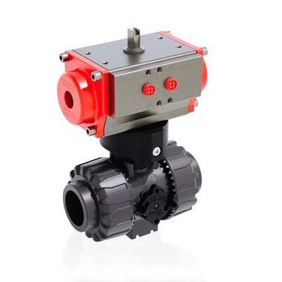VKDAV/CP DA - Válvula de bola de 2 vías DUAL BLOCK® de accionamiento neumático DN 10:50