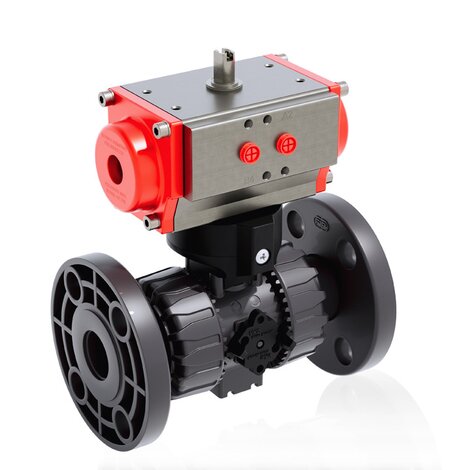 VKDOV/CP NC - Válvula de bola de accionamiento neumático DUAL BLOCK® DN 10:50